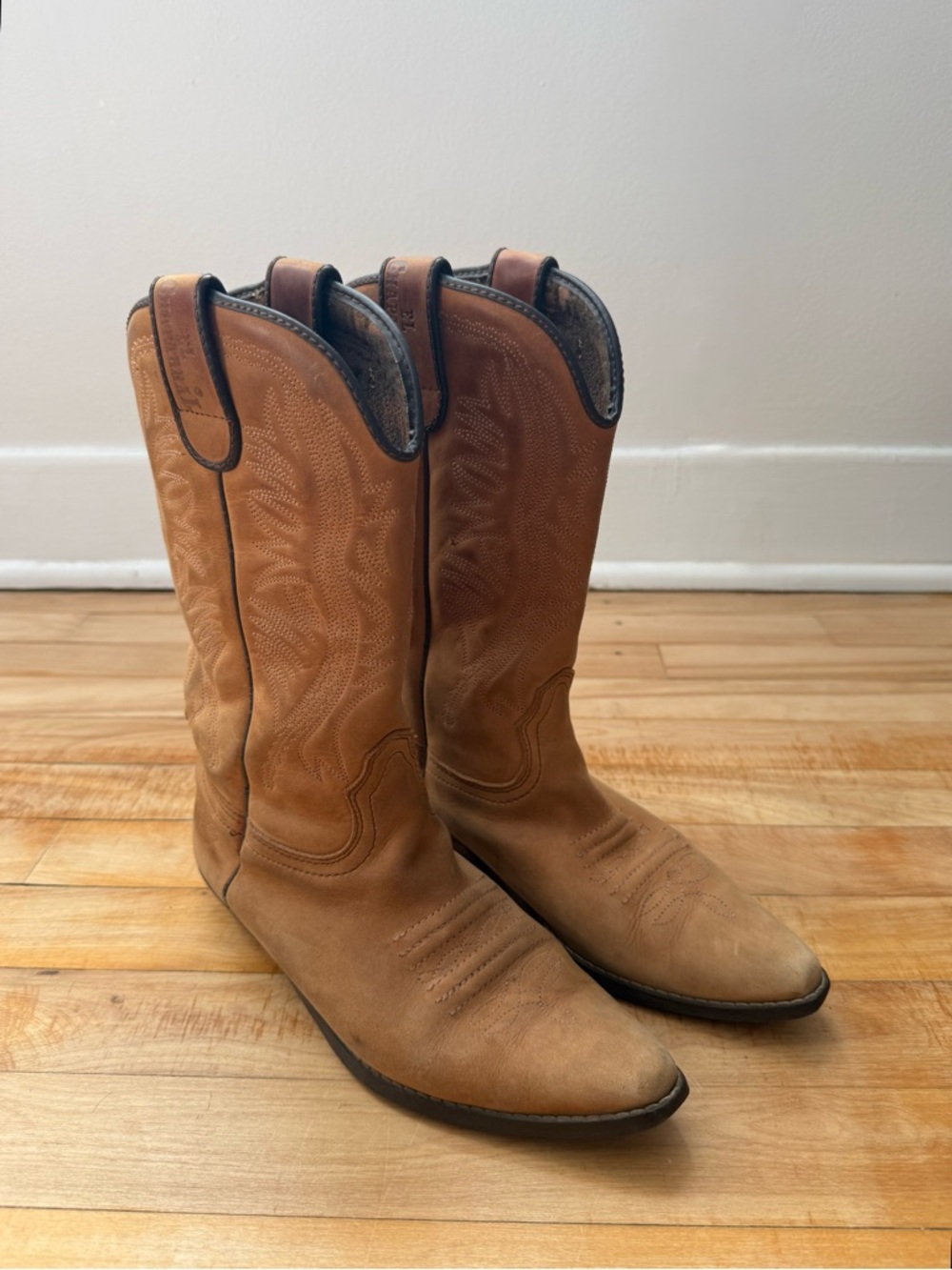 Tan Suede El Chaparral Cowboy Boots